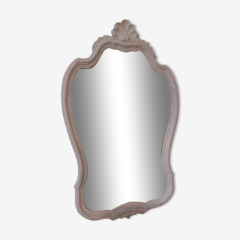 Miroir ancien blanc patiné 49x79cm