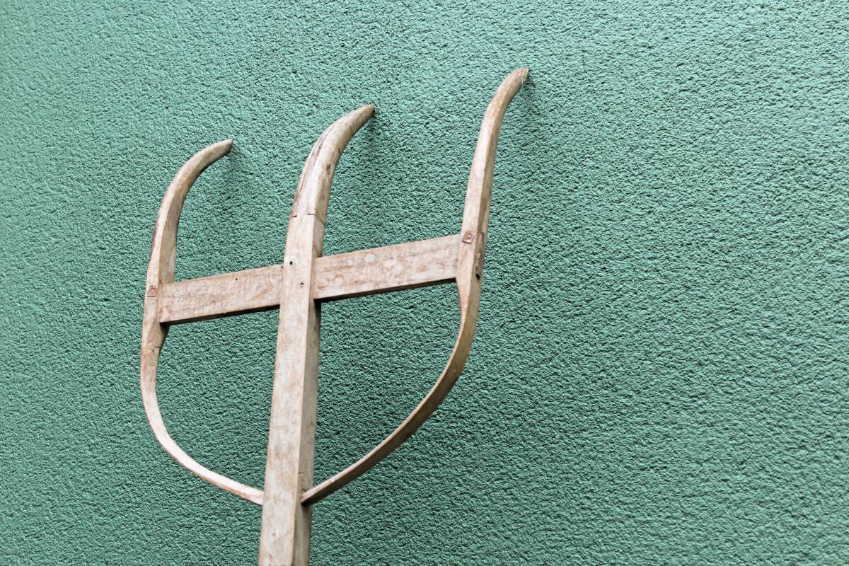 Old wooden fork, popular art