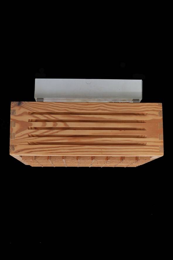 Rare pine wood ceiling flush light by Nordlux / 1970s / Danish Modern Design
