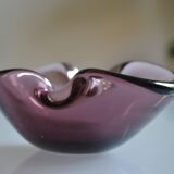 60s ashtray or empty pocket, purple Murano glass, Italy