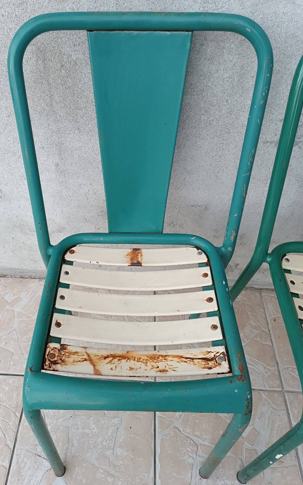 Pair of bistro Tolix chairs