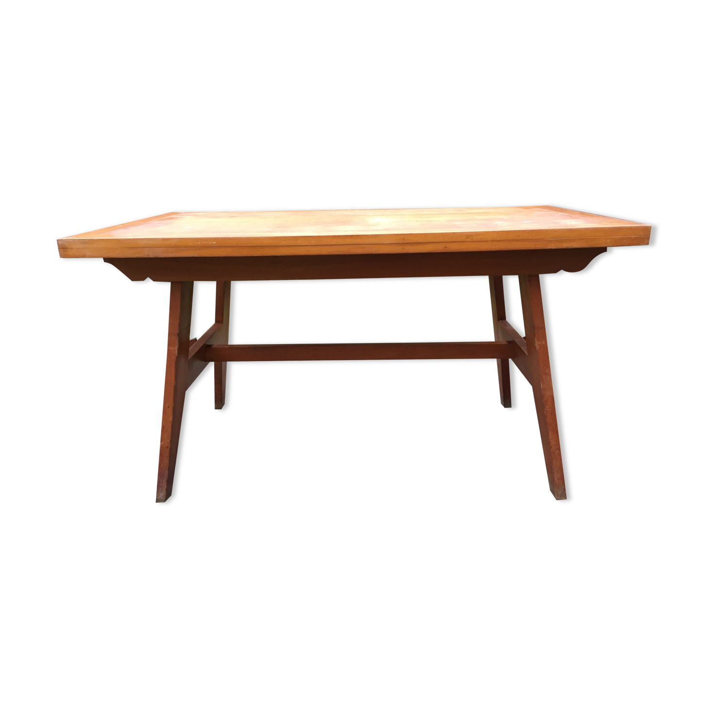 Vintage table René Gabriel in beech period reconstruction
