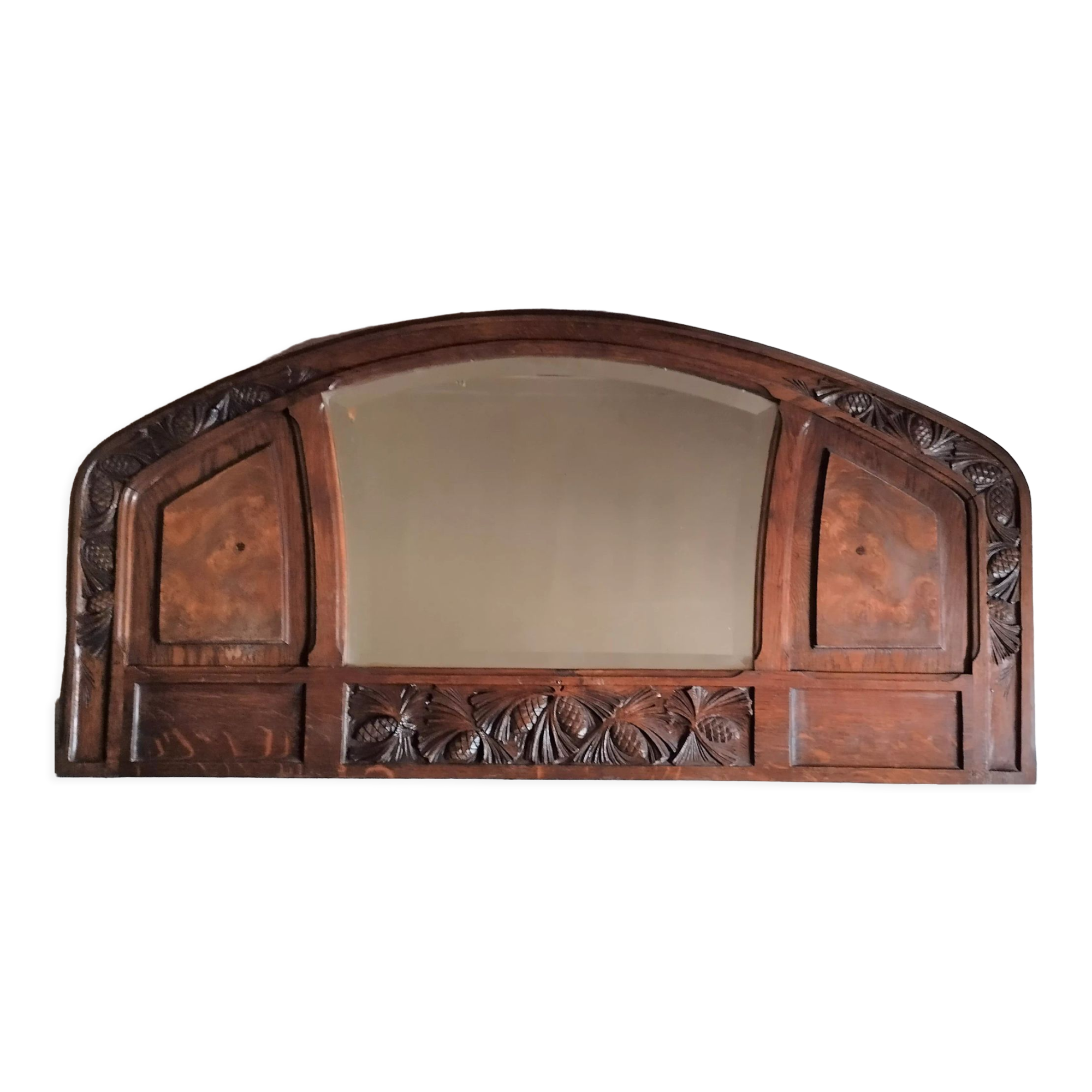 Miroir biseauté bois sculpté Art déco
