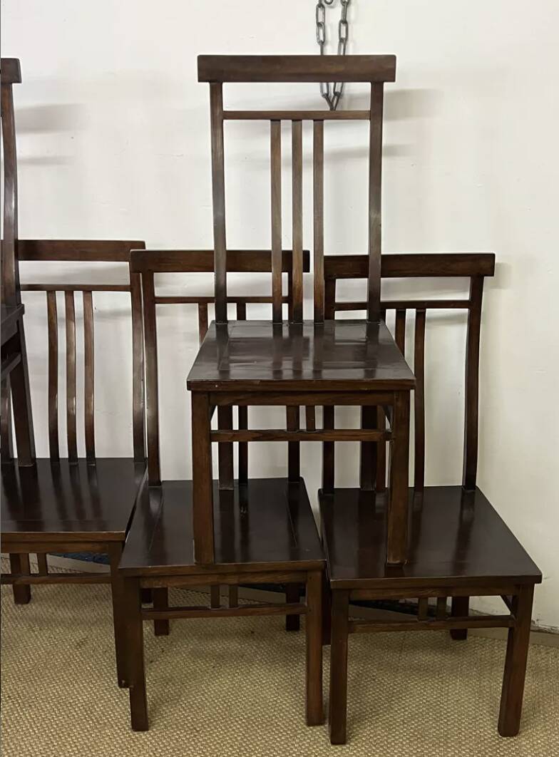 Set of 6 Mahogany wooden chairs