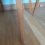 Baumann skai red imitation leather chairs from the 1950s