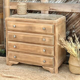 Antique wooden commode with beige marble.
