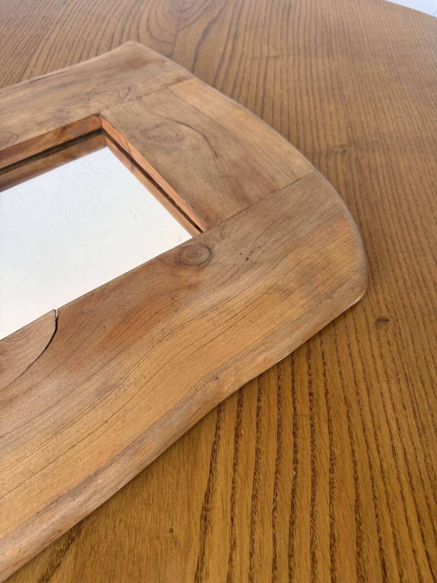 Brutalist organic mirror wood 1960s
