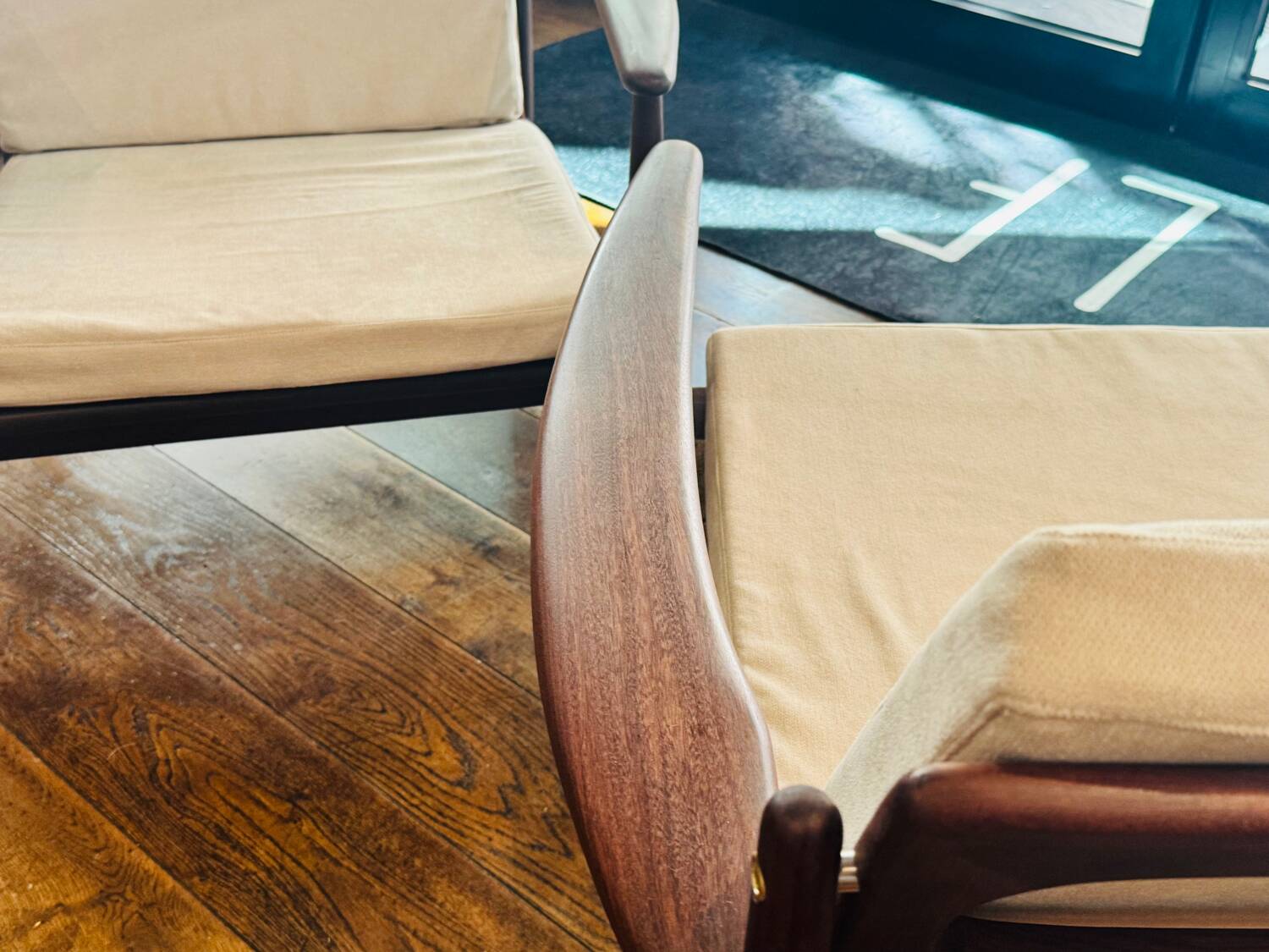 Pair of Danish armchairs in the style of Grete Jalk