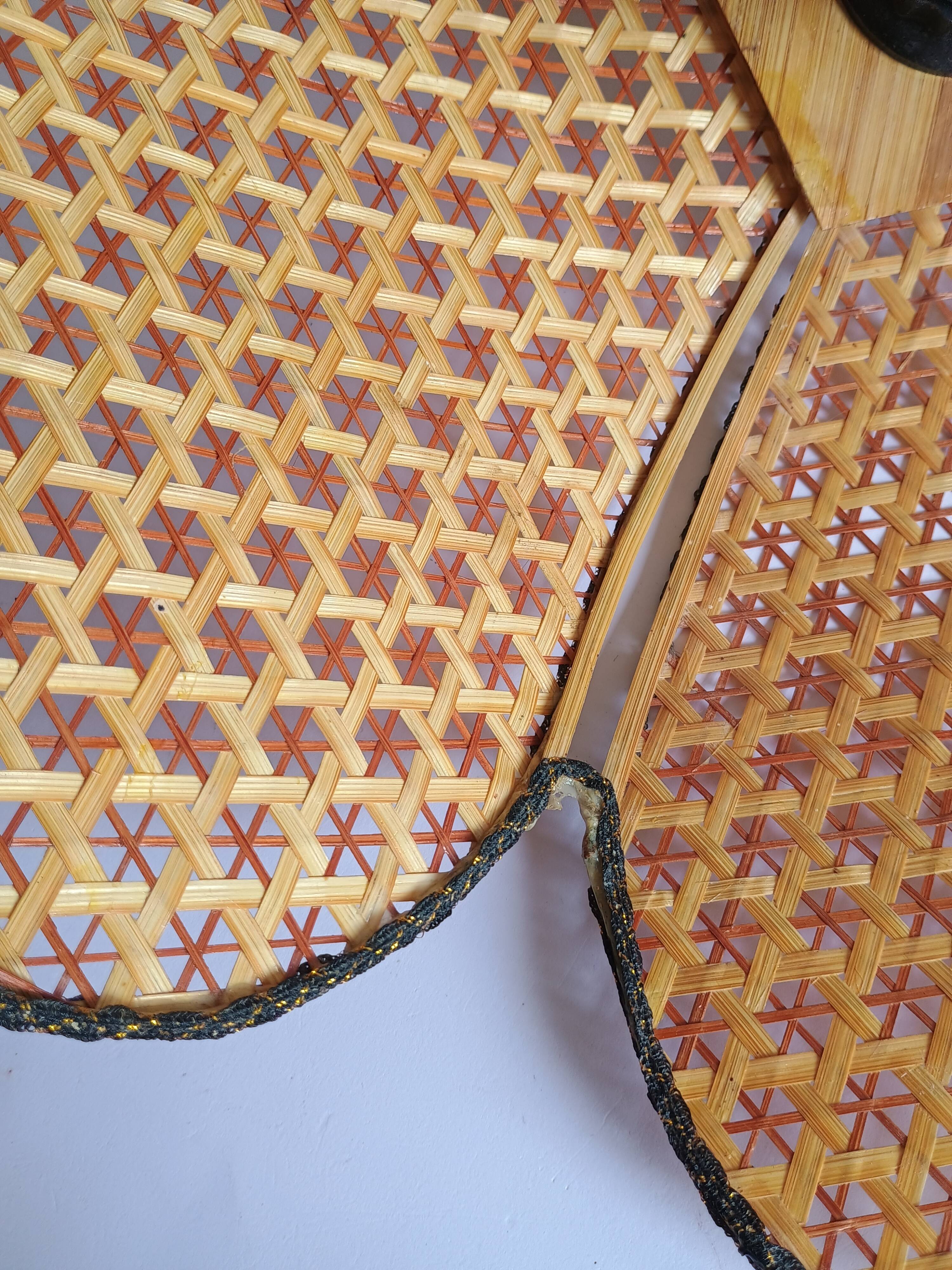Lustre pétales bambou cannage vintage
