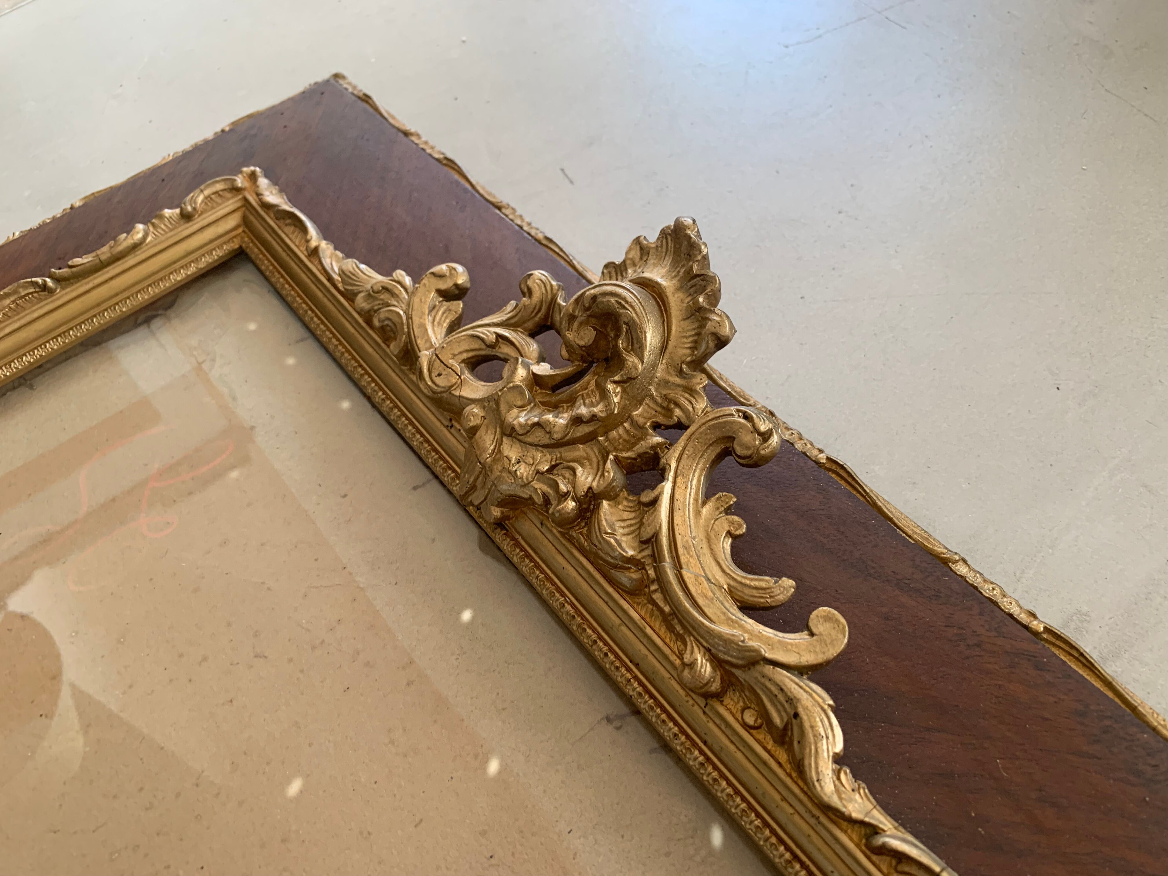 Large old wood and gilded frame