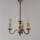 French Antique Art Nouveau Style 3-Light Quality Bronze Chandelier