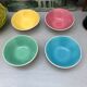 4 Digoin cups France the Francorussian green yellow blue pink dessert