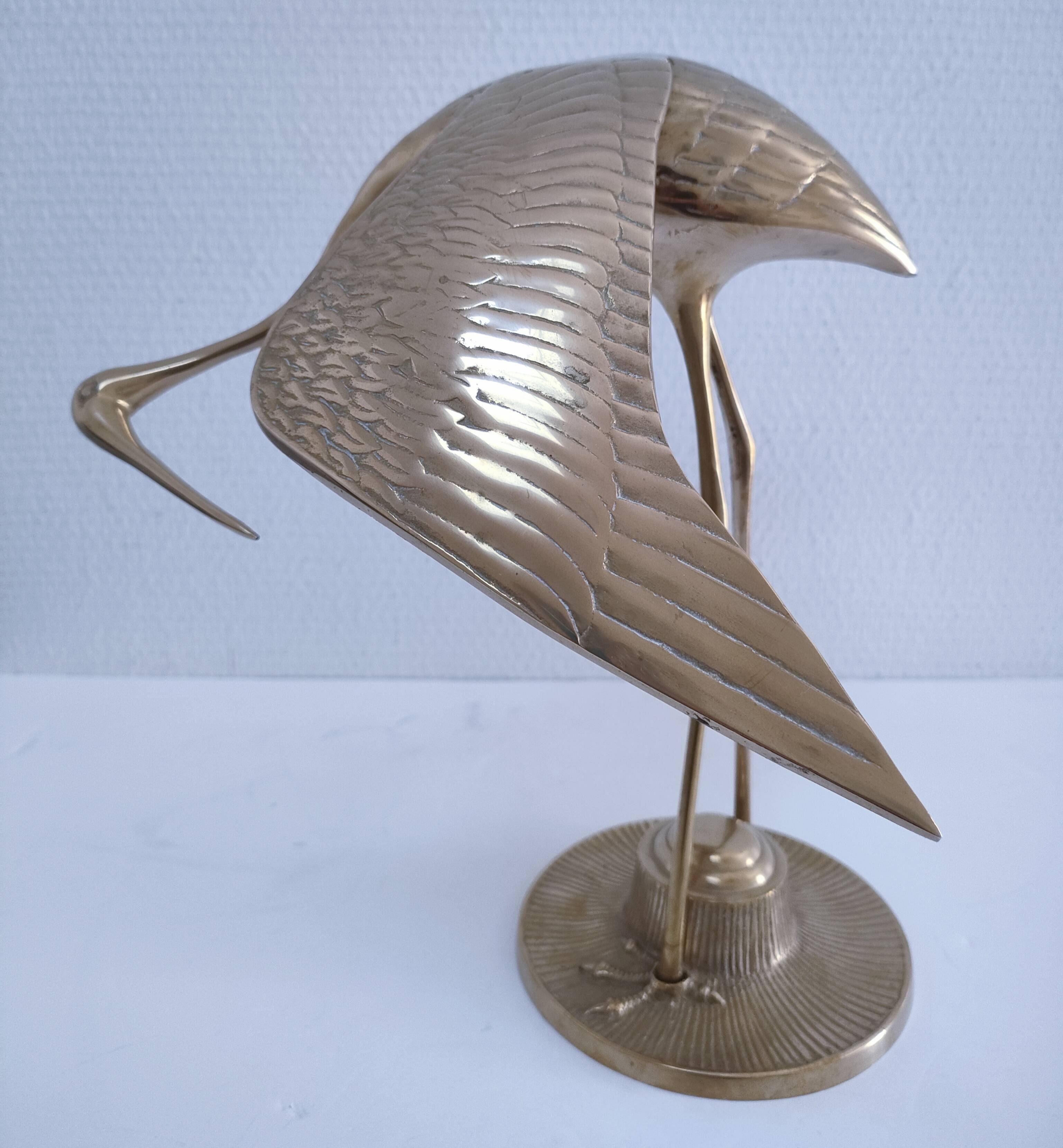 Two solid brass XL birds H. 48 cm