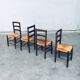 French Provincial Design Rush Dining Chairs, 1940s, Set of 8