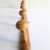 Wooden wall coat rack with 5 hooks