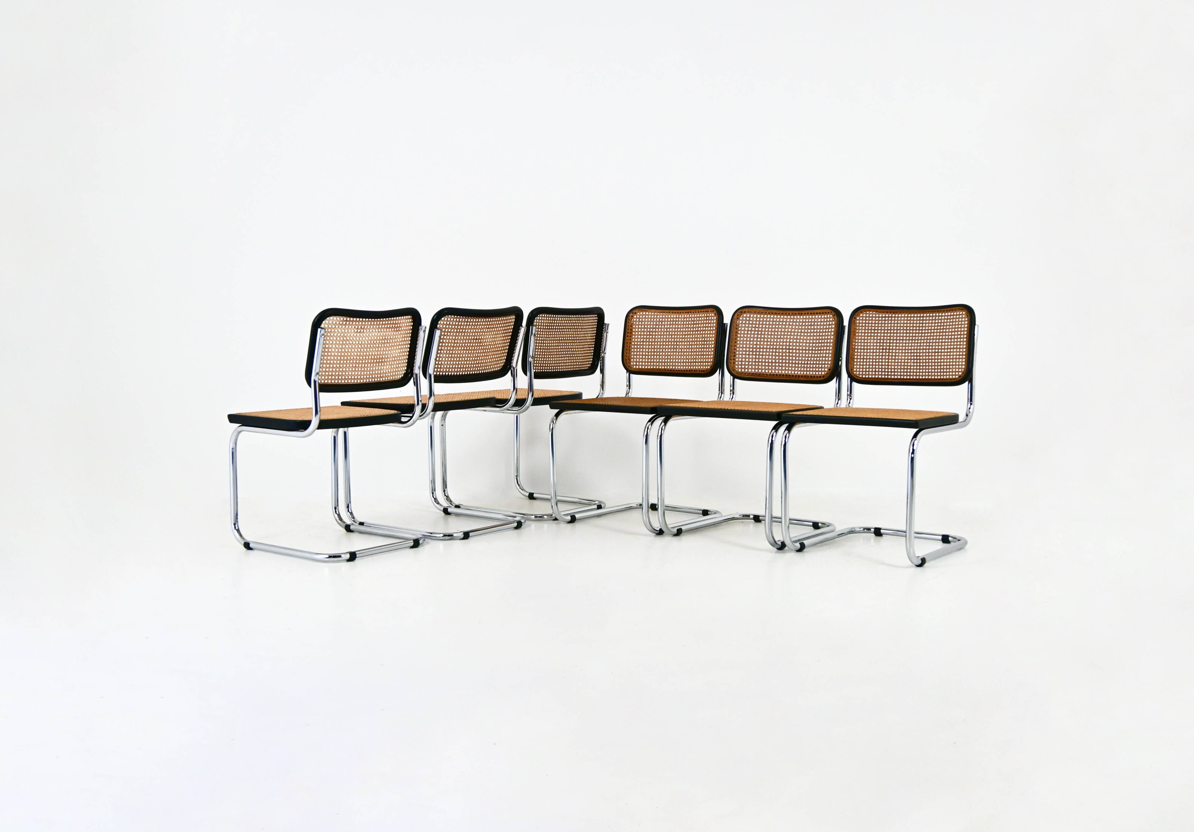 Set of 6 Dining Chairs Style B32 by Marcel Breuer