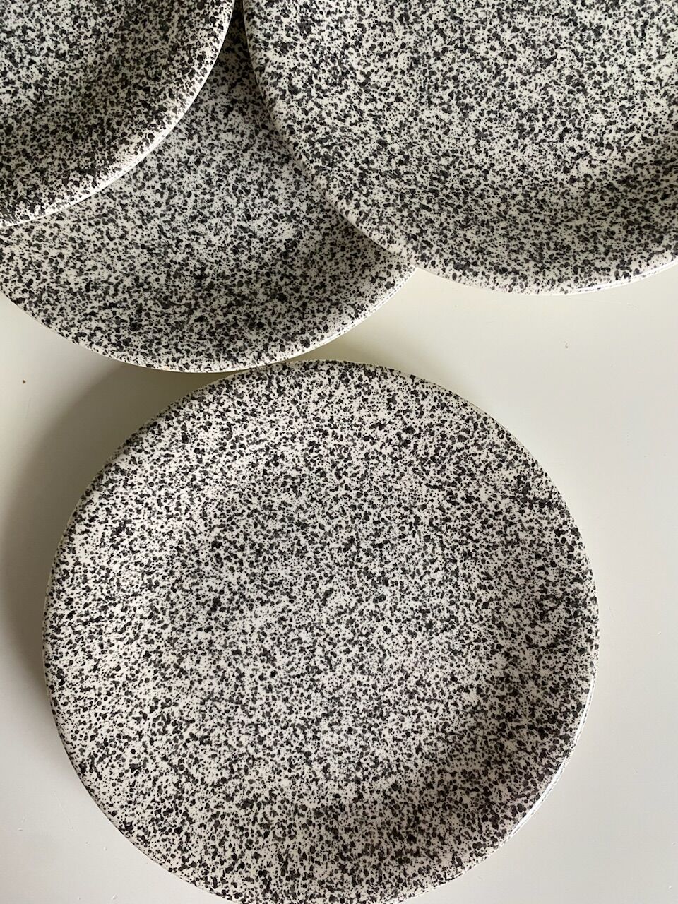 Set of 8 Italian speckled ceramic dessert plates