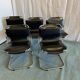 Leather and metal chairs, 1970s