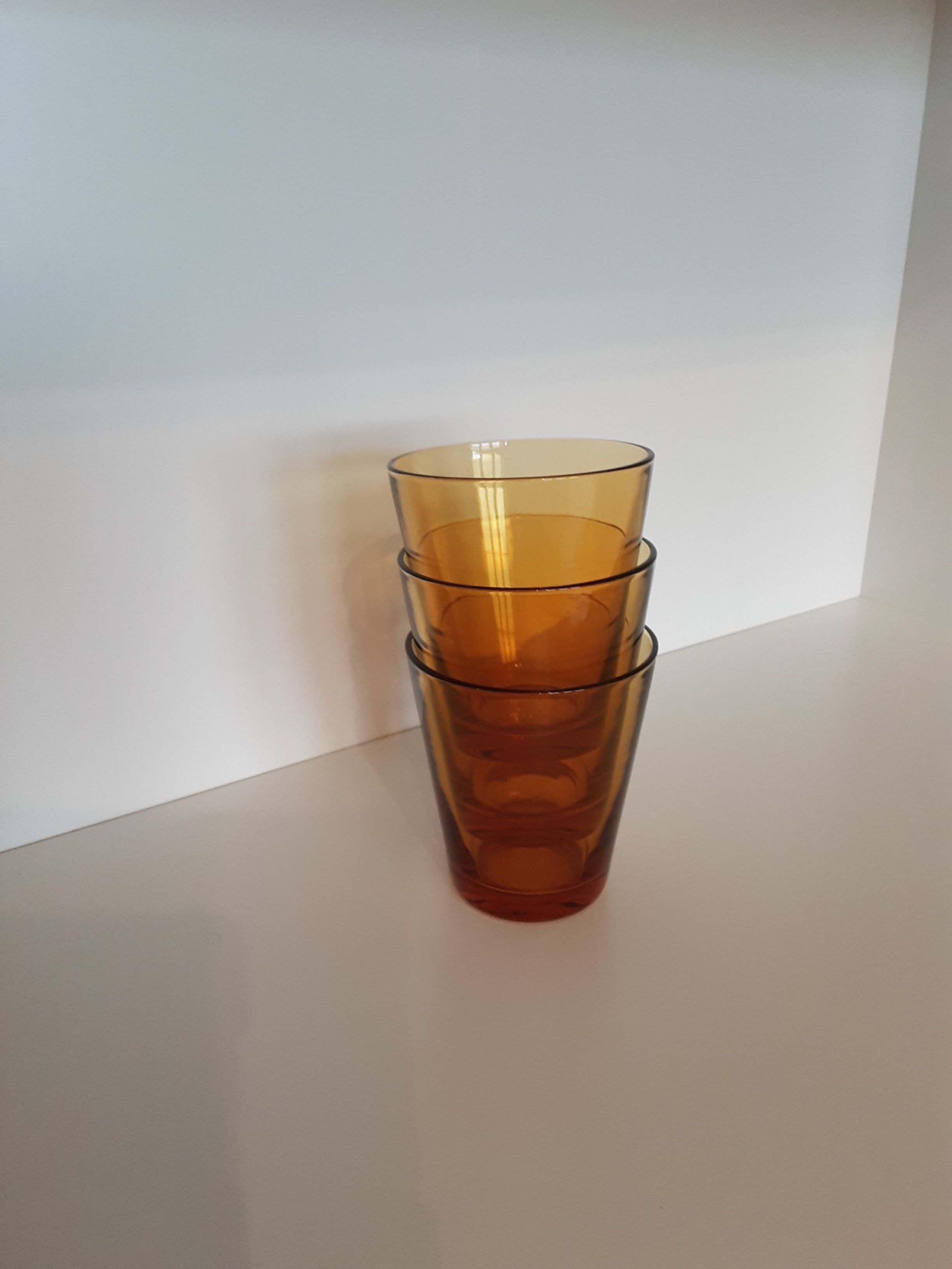 Lot de 3 verres vereco ambre