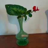 Vase in opaline green color