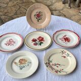 Lot de 6 assiettes  plates anciennes  variées