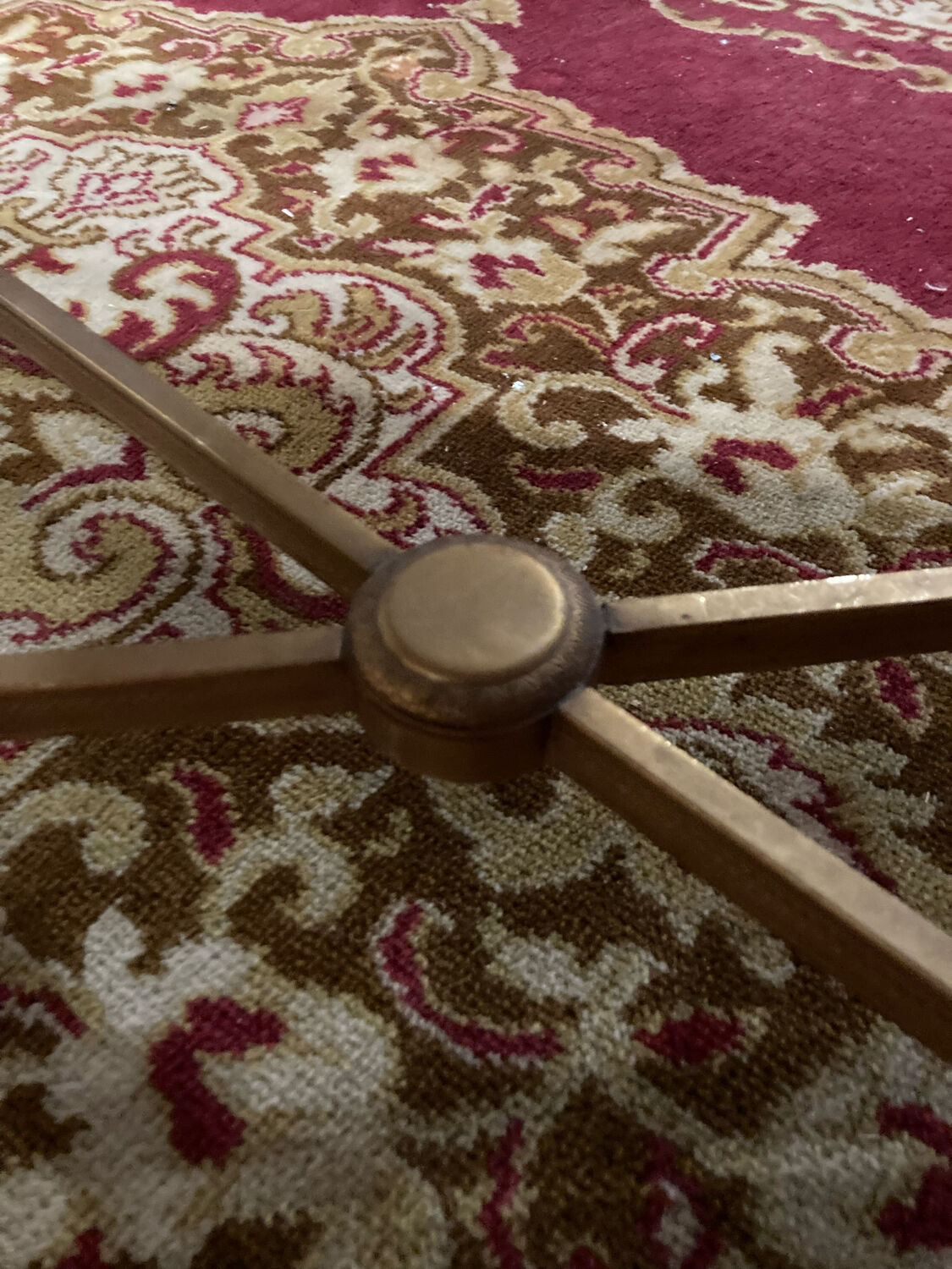 Brass coffee table and white marble Louis XVI style