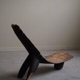 Rustic tribal Lobi chair from West Africa, Burkina Faso, Wabi Sabi, 1940s.