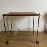 Side table vinyl door with wheels