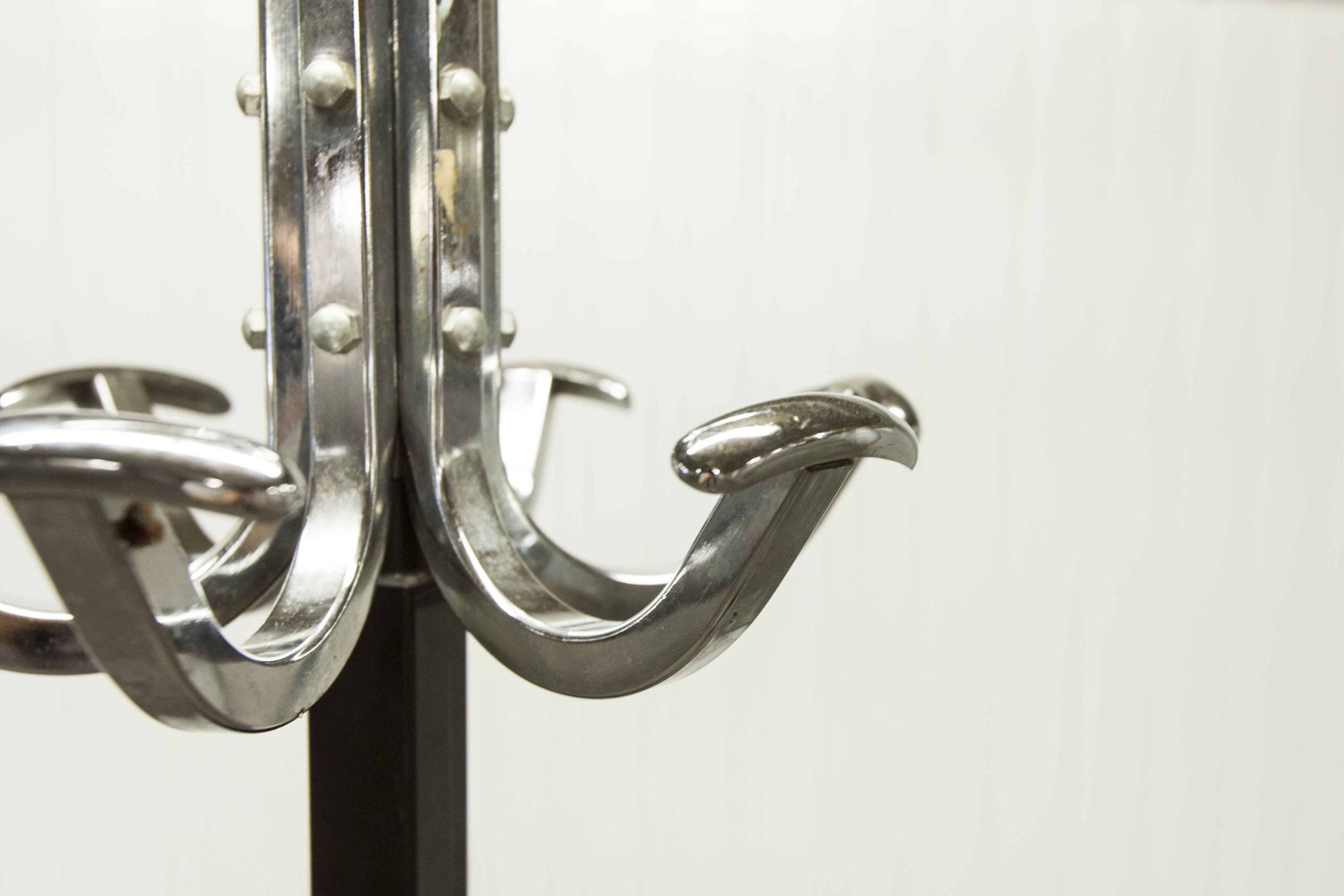 Industrial 1960 chrome coat rack parrot