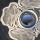 Lalique collection small vase crystal pattern art nouveau chene leaves