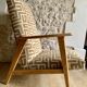 Fauteuil vintage Manucère retapissé, 1970