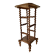 Side table, antique pedestal table in turned wood