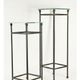 Two consoles, wrought iron sheaths on glass top, twentieth century