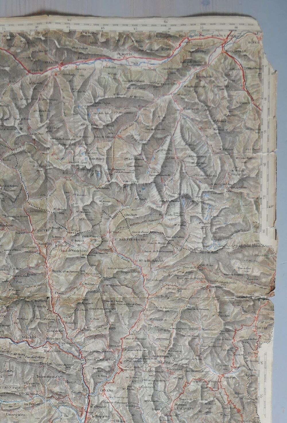 Old map Nice, Saint Martin de Vésubie
