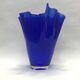 Murano - Cobalt blue glass handkerchief vase 25 cm high