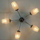 1960's mid century 5-light sputnik spider CEILING LIGHT chrome metal glass
