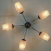 1960's mid century 5-light sputnik spider CEILING LIGHT chrome metal glass