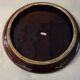 Round plate Vallauris glazed ceramic in brown and orange and Fat Lava A036