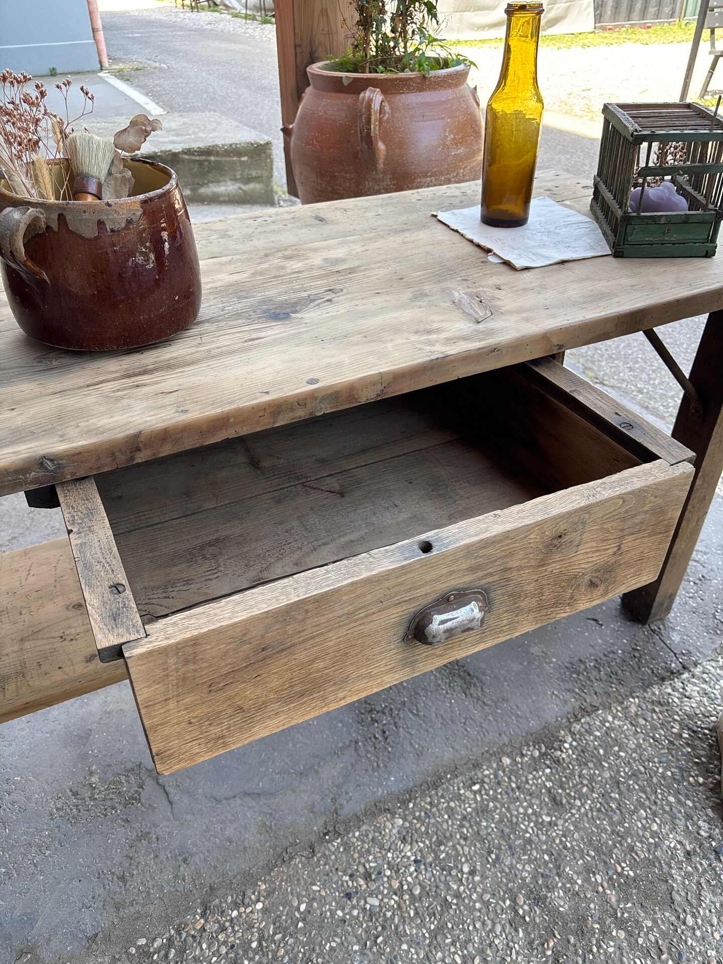 Meuble de métier en chêne