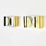Pair of gilded Foglio wall lights by Tobia & Afra Scarpa for Flos, 1960s