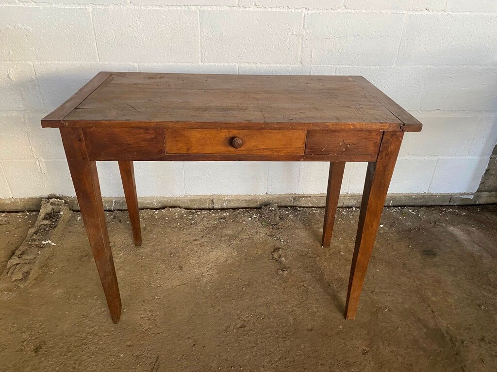 Solid oak desk with 1 drawer 90x48cm