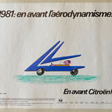 Original poster "En avant Citroën, l'aérodynamiquesme" Raymond Savignac 35x49cm 1981