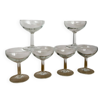 Set of 6 classic Luminarc champagne glasses