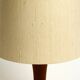 Beautiful minimalist 80s DOMUS teak table lamp with original wild silk fabr