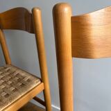4 chaises en pin et corde tressée