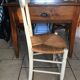 Chaise paillée à dossier lyre