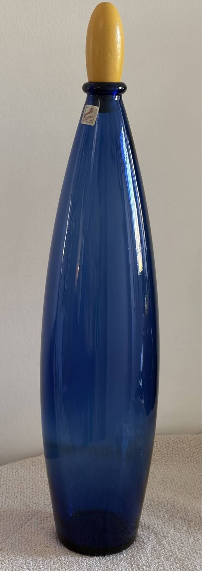 Large Vintage Cobalt Blue Art Glass Carafe by Zwiesel Glas – Mid-Centu