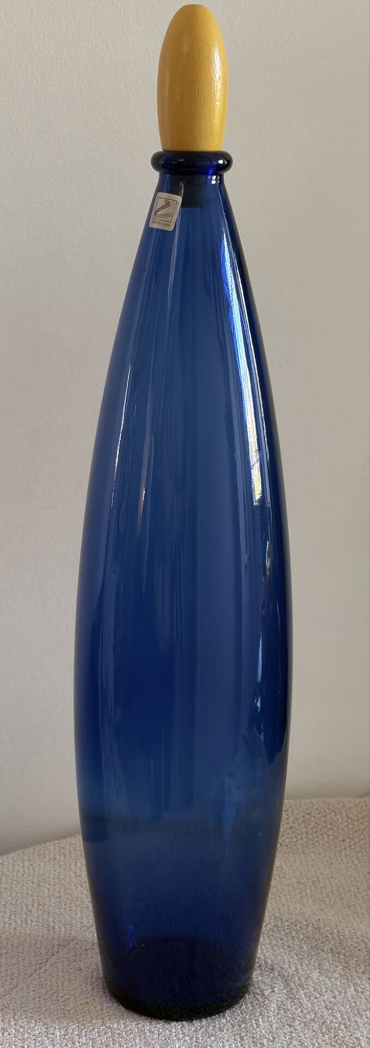 Large Vintage Cobalt Blue Art Glass Carafe by Zwiesel Glas – Mid-Centu