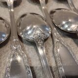 12 silver-plated metal soup spoons by Ravinet & Cie, Empire 81.