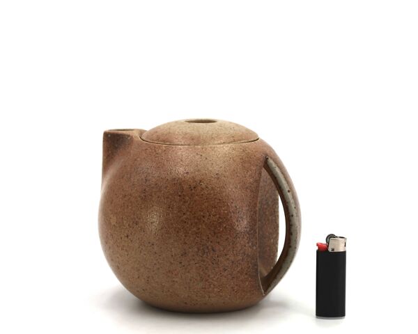 Théière moderniste en céramique grès de Michel Lévêque, années 50